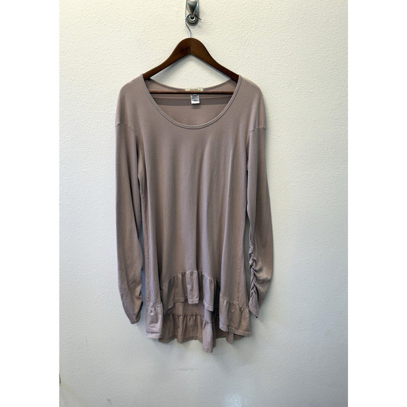 Prairie Underground Dress Womens Size XL Brown Knit Ruffle Asymmetric Fairy - Picture 1 of 7